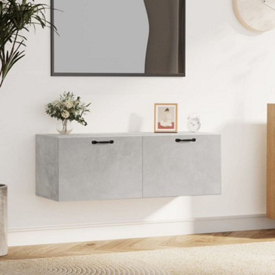 B&Q -  Wall Cabinet Concrete Grey 100X36.5X35 Cm Engineered Wood