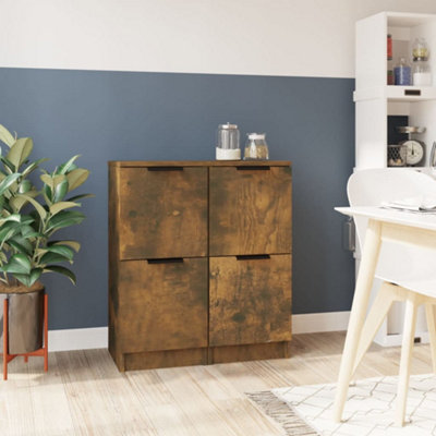 B&Q -  Sideboards 2 Pcs Smoked Oak 30X30X70 Cm Engineered Wood