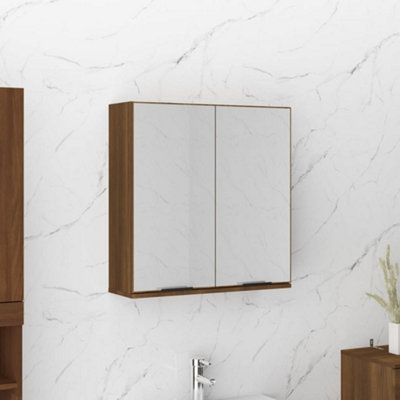 Vidaxl Brown Bathroom Mirror Cabinet Oak 64X20x67 Cm
