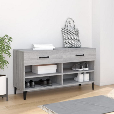 B&Q -  Shoe Cabinet Grey Sonoma 102X35X55 Cm Engineered Wood