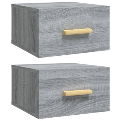 Vidaxl Wall-Mounted Bedside Cabinets 2 Pcs Sonoma 35X35x20 Cm Grey