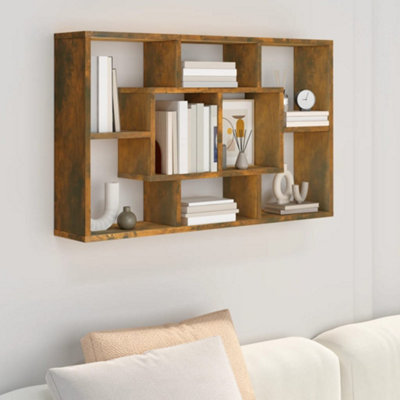 Vidaxl Wall Shelf Smoked Oak 85X16X52.5 Cm Engineered Wood from B&Q