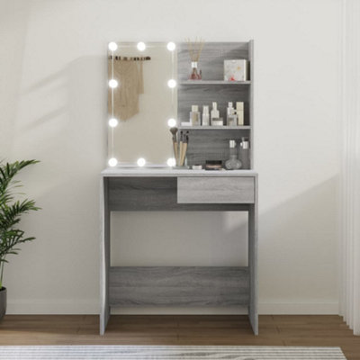 Vidaxl Dressing Table With Led Sonoma 74.5X40x141 Cm Dressing Tables Grey