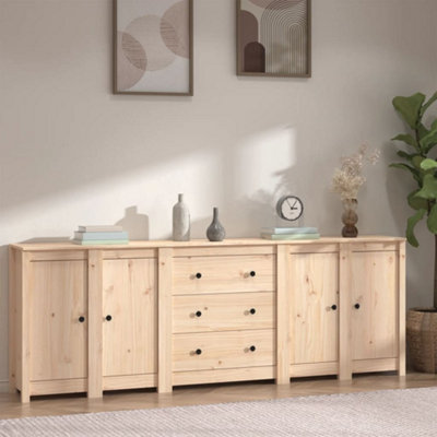 Vidaxl Grain Sideboard 230X35x80 Cm Solid Wood Pine - B&Q