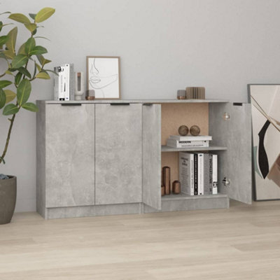 Vidaxl Sideboards 2 Pcs Concrete 60X30x70 Cm Engineered Wood Grey