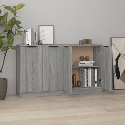B&Q -  Sideboards 2 Pcs Grey Sonoma 60X30X70 Cm Engineered Wood