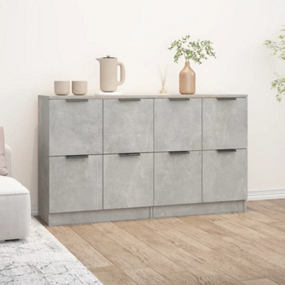 Vidaxl Sideboards 2 Pcs Concrete 60X30x70 Cm Engineered Wood Grey