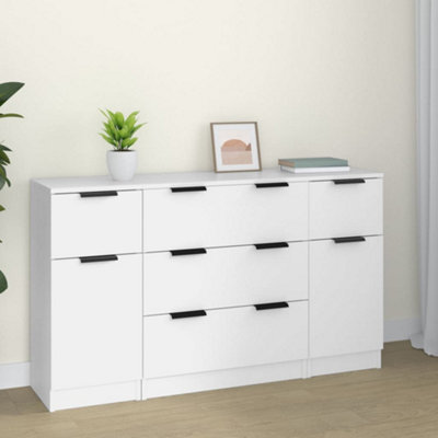 Vidaxl 3 Piece Sideboard Set White Engineered Wood from B&Q