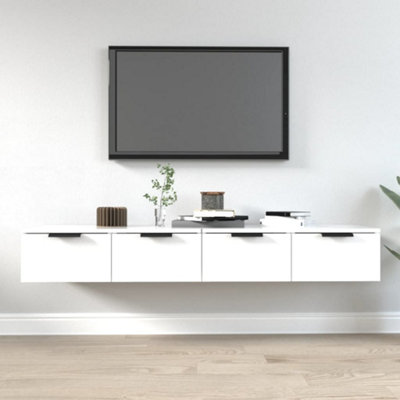 Vidaxl (White) 2X Wall Cabinets Engineered Wood Floating Hanging Cabinet Multi Colours - Image 3