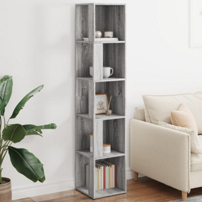Vidaxl Corner Cabinet Sonoma 33X33x164.5 Cm Engineered Wood Grey
