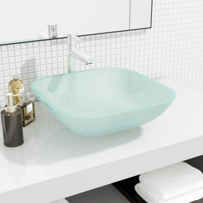 B&Q -  Basin Glass 42X42X14 Cm Frosted