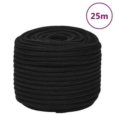 Vidaxl Black Work Rope 14 Mm 25 Polyester 25M