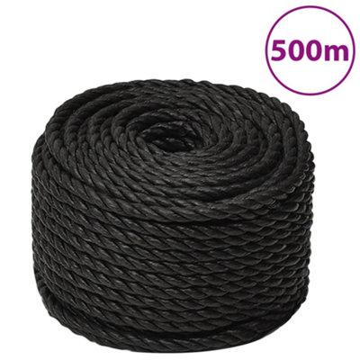 Vidaxl Black Work Rope 12 Mm 500 M Polypropylene Ropes