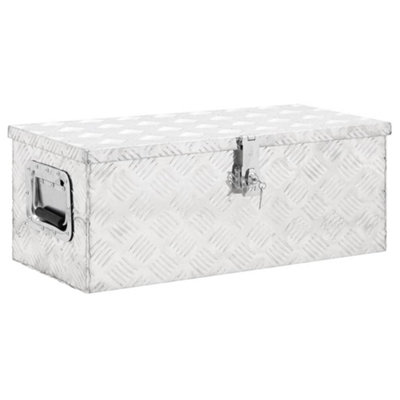 B&Q -  Storage Box Silver 70X31X27 Cm Aluminium
