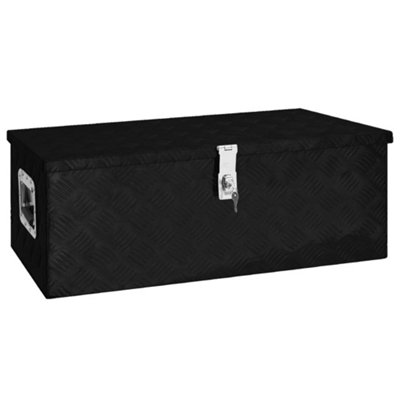 B&Q -  Storage Box Black 80X39X30 Cm Aluminium