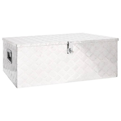 Vidaxl Storage Box Silver 100X55X37 Cm Aluminium Storage Boxes