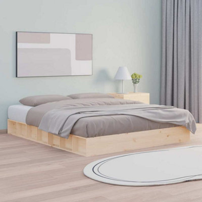 B&Q -  Bed Frame Without Mattress 150X200 Cm King Size King Size Solid Wood
