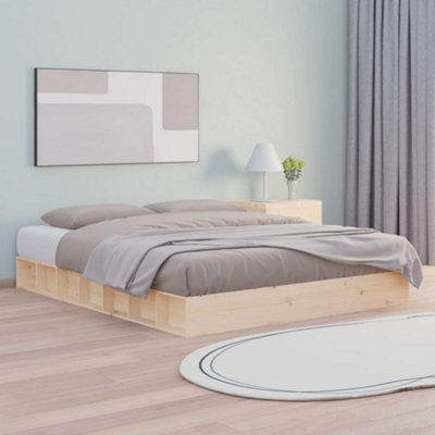 Vidaxl Bed Frame Without Mattress 140X200 Cm Solid Wood from B&Q