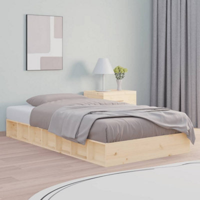 Vidaxl Grain Bed Frame Without Mattress 120X190 Cm Double Double Solid Wood Small