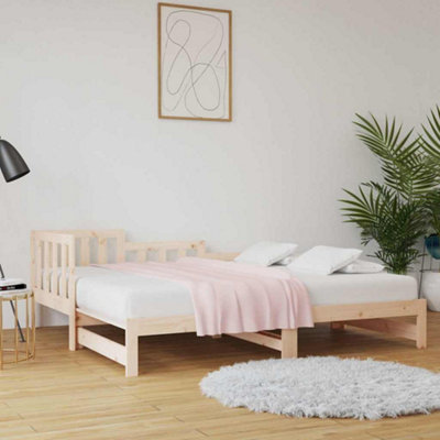 Vidaxl Pull-Out Day Bed Without Mattress 2X(90X190) Cm Solid Wood Pine Grain