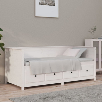 Vidaxl Day Bed Without Mattress 75X190 Cm Small Single Solid Wood Pine White - B&Q