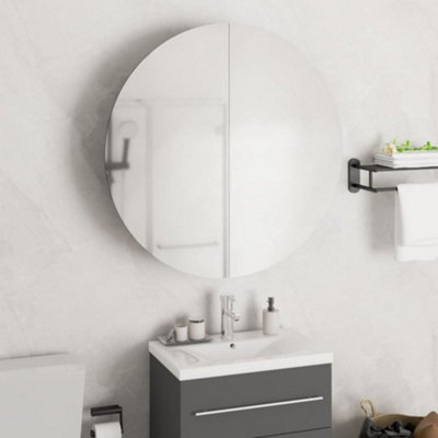 Vidaxl Bathroom Cabinet With Round Mirror&led White 54X54X17.5 Cm from B&Q