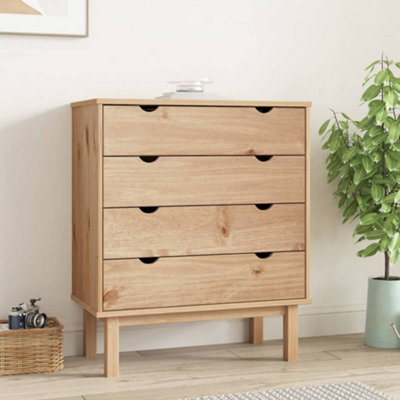 Vidaxl Drawer Cabinet Otta 76.5X39.5x90cm Solid Wood Pine Grain