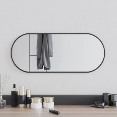 Vidaxl Wall Mirror Black 60X25 Cm Oval from B&Q