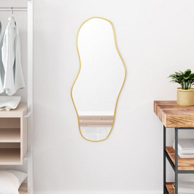 B&Q -  Wall Mirror Gold 90X40 Cm