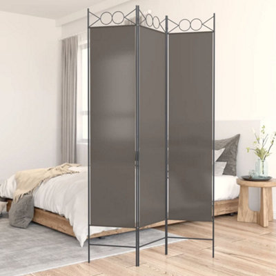 Vidaxl 3-Panel Room Divider 120X200 Cm Fabric Room Dividers Anthracite