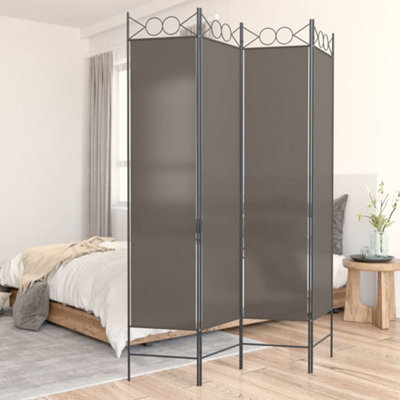 Vidaxl 4-Panel Room Divider Anthracite 160X200 Cm Fabric Room Dividers from B&Q