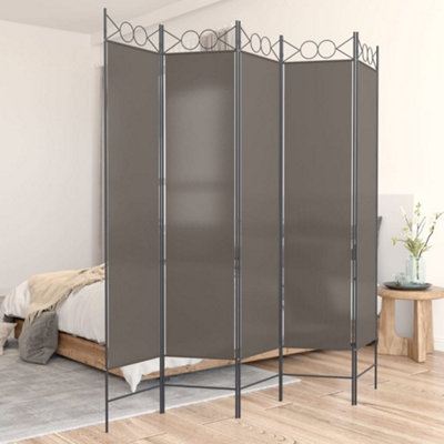 Vidaxl 5-Panel Room Divider Anthracite 200X200 Cm Fabric Room Dividers from B&Q