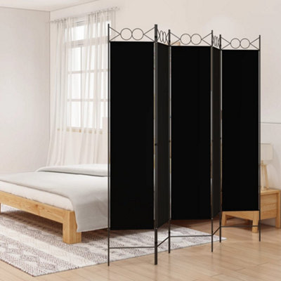 Vidaxl 5-Panel Room Divider Black 200X200 Cm Fabric Room Dividers from B&Q