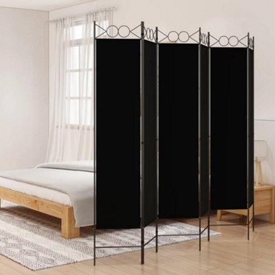 Vidaxl Room Divider Black 6-Panel Fabric 240x200cm - Image 3