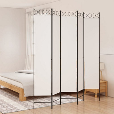 Vidaxl 5-Panel Room Divider White 200X220 Cm Fabric Room Dividers from B&Q