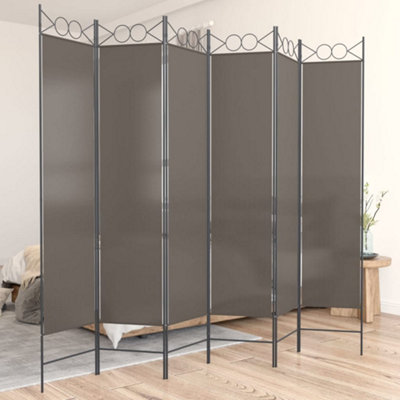 Vidaxl 6-Panel Room Divider Anthracite 240X220 Cm Fabric Room Dividers from B&Q