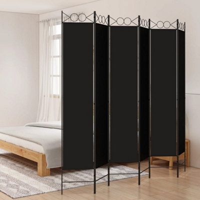 Vidaxl 6-Panel Room Divider Black 240X220 Cm Fabric Room Dividers from B&Q