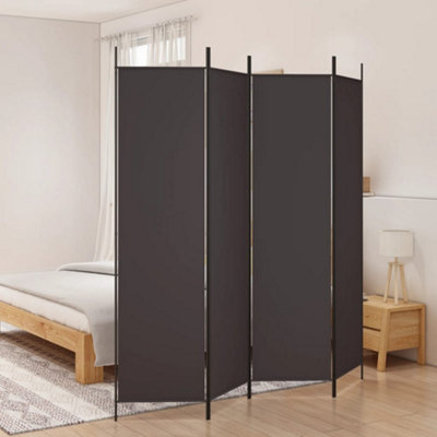 Vidaxl 4-Panel Room Divider Brown 200X200 Cm Fabric Room Dividers from B&Q
