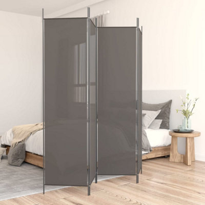 Vidaxl 4-Panel Room Divider Anthracite 200X200 Cm Fabric Room Dividers from B&Q