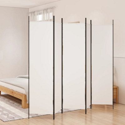 Vidaxl White 5-Panel Room Divider 250X200 Cm Fabric Room Dividers