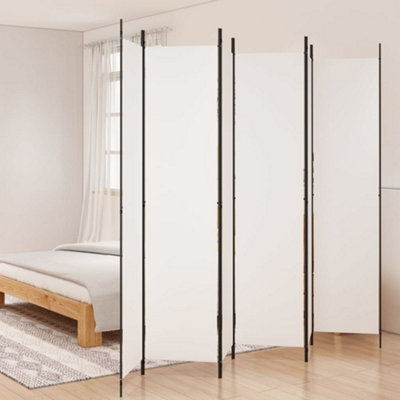 Vidaxl White 6-Panel Room Divider 300X220 Cm Fabric Room Dividers