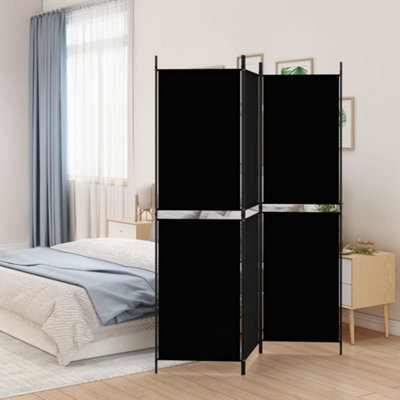 Vidaxl 3-Panel Room Divider Black 150X180 Cm Fabric Room Dividers from B&Q