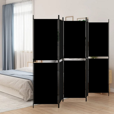 Vidaxl 5-Panel Room Divider Black 250X180 Cm Fabric Room Dividers from B&Q