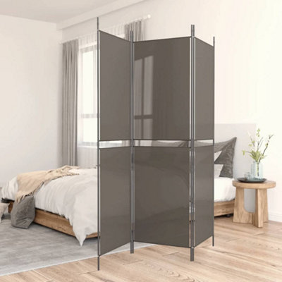 Vidaxl 3-Panel Room Divider Anthracite 150X200 Cm Fabric Room Dividers from B&Q