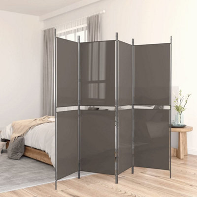 Vidaxl 4-Panel Room Divider Anthracite 200X200 Cm Fabric Room Dividers from B&Q
