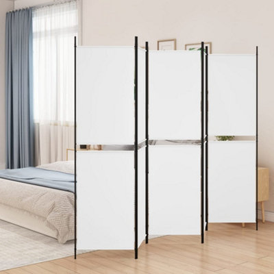 Vidaxl 5-Panel Room Divider White 250X200 Cm Fabric Room Dividers from B&Q