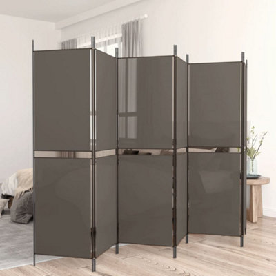Vidaxl 6-Panel Room Divider Anthracite 300X200 Cm Fabric Room Dividers from B&Q