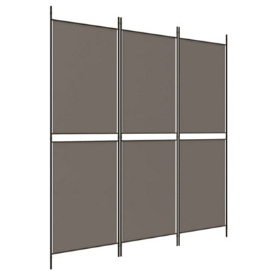 Vidaxl 3-Panel Room Divider Anthracite 150X220 Cm Fabric from B&Q