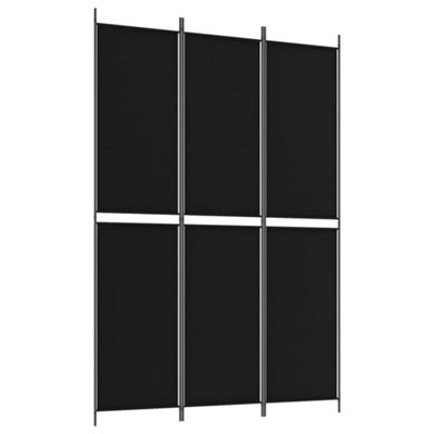 Vidaxl 3-Panel Room Divider Black 150X220 Cm Fabric from B&Q
