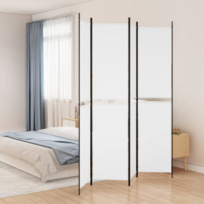 Vidaxl 4-Panel Room Divider White 200X220 Cm Fabric Room Dividers from B&Q